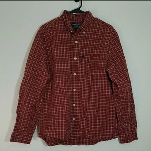 Abercrombie & Fitch Long Sleeve Button Up Red Checkered Shirt Size Medium